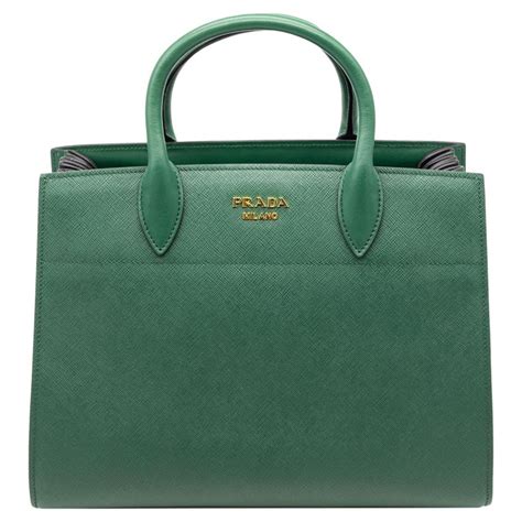 prada bibliotheque saffiano city green black|prada saffiano leather shoulder bags.